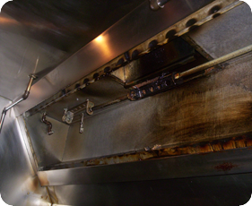 Hood Plenum Before seattle hood cleaning