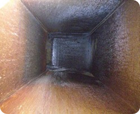 Horizontal Duct Before pierce county hood cleaning