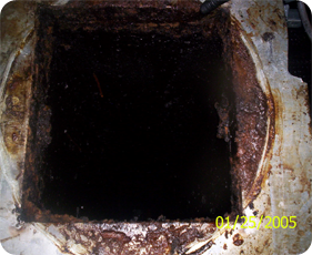 Vertical Duct Before pierce county hood cleaning